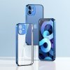Ultra cienkie przezroczyste etui z metaliczną ramką do iPhone 12 Pro Max ciemno-niebieski